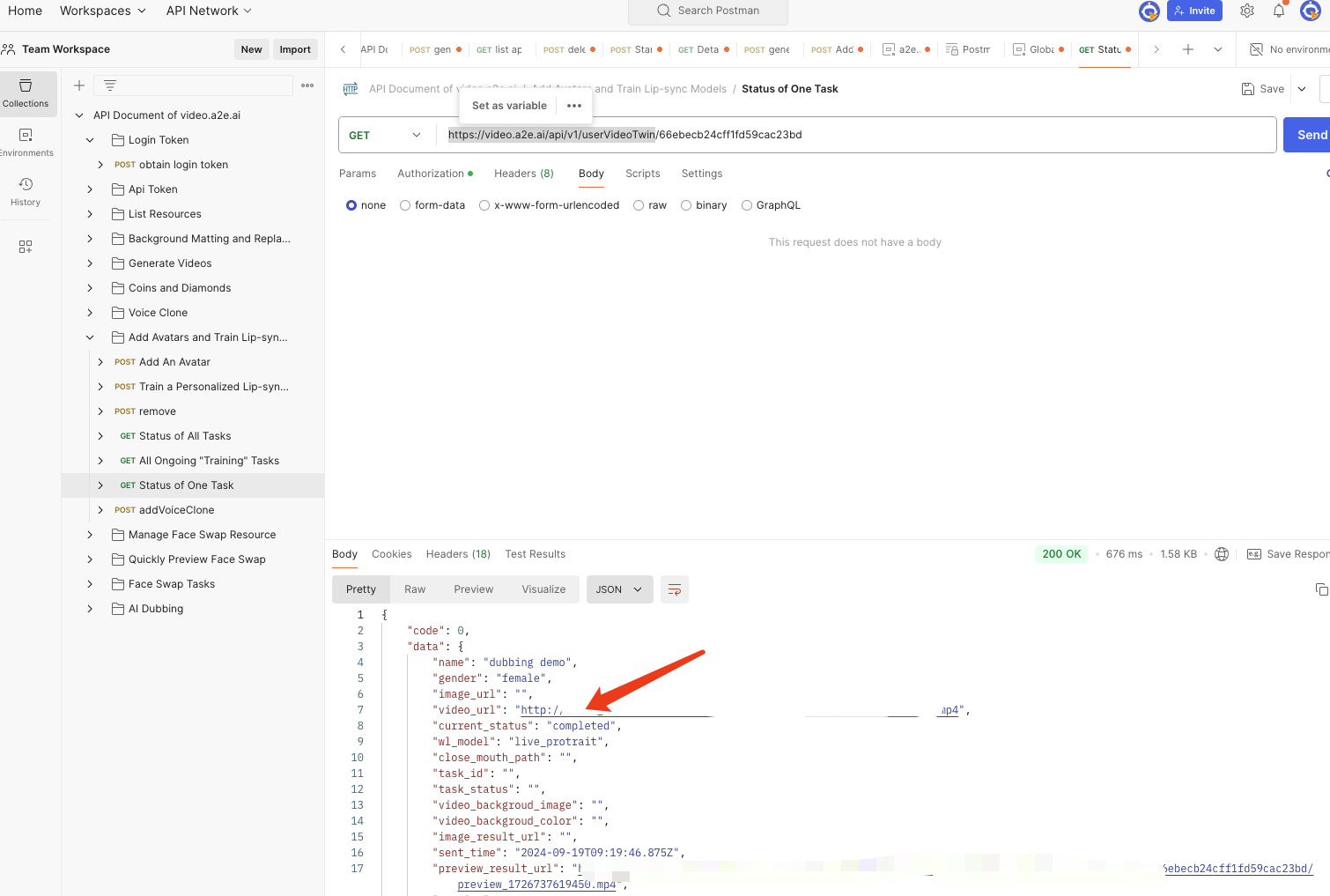 A2E dubbing API for lip-sync and audio translation
