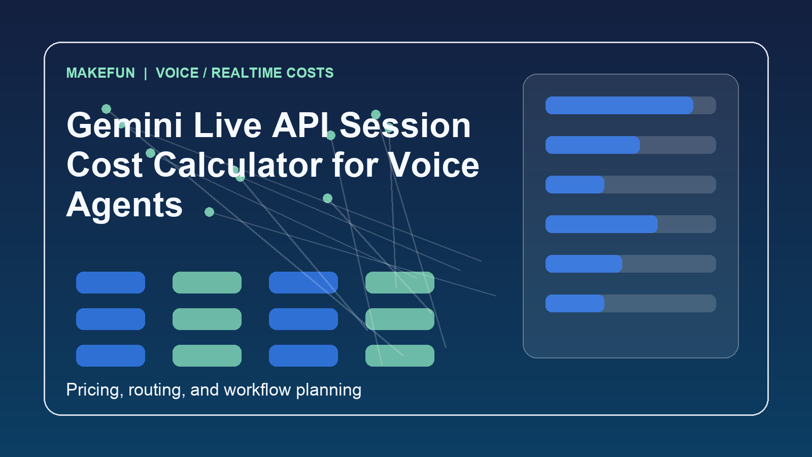 Gemini Live API Session Cost Calculator for Voice Agents hero image for Makefun workflow planning
