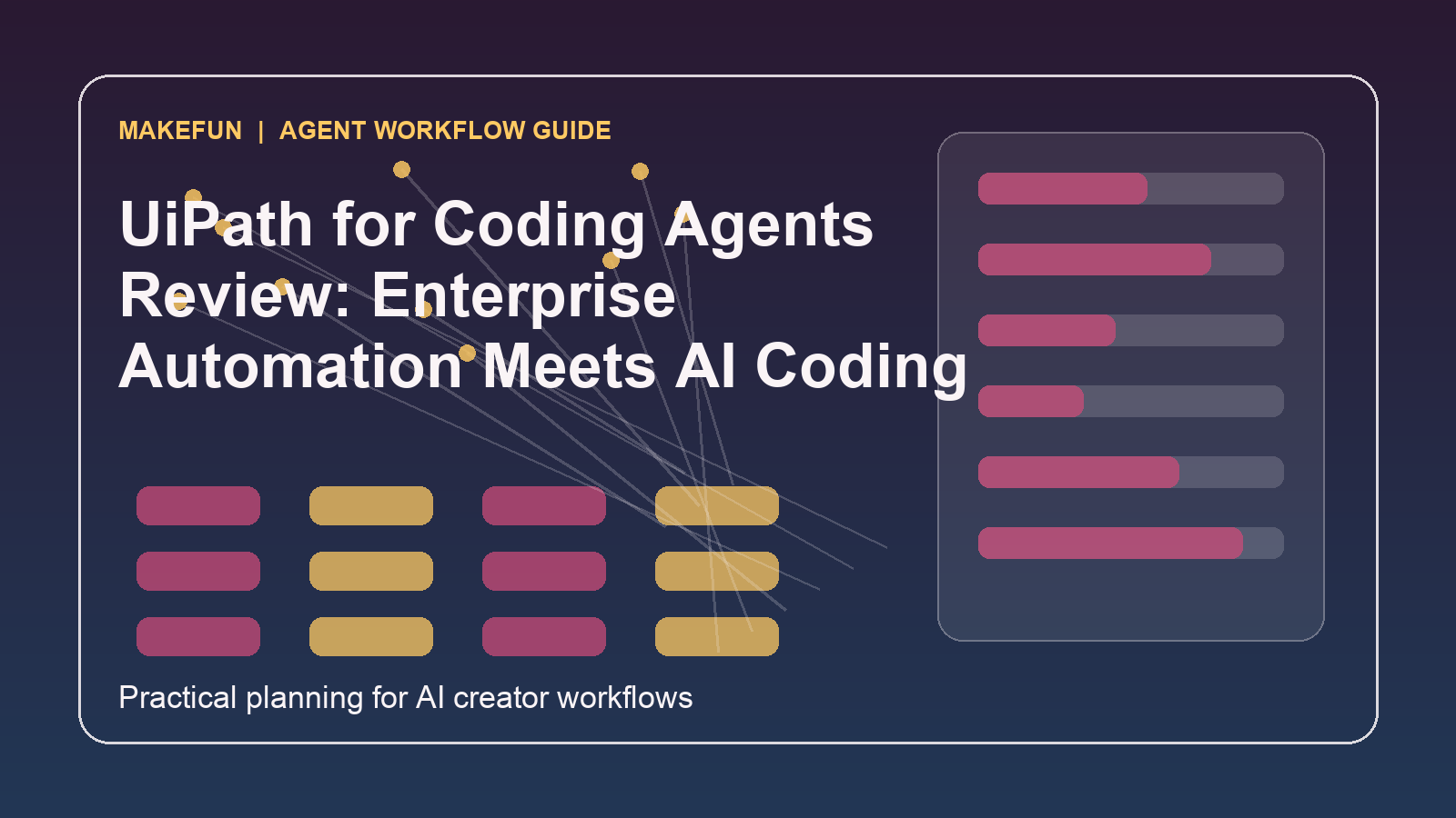UiPath for Coding Agents Review: Enterprise Automation Meets AI Coding hero image for Makefun workflow planning